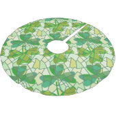 Fragmente von Kleeblättern Polyester Weihnachtsbaumdecke (Schrägansicht)