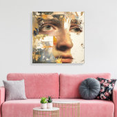 Fragmented Abstract Portrait - Face Textured Leinwanddruck (Insitu (Wohnzimmer))