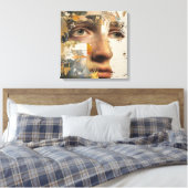 Fragmented Abstract Portrait - Face Textured Leinwanddruck (Insitu (Schlafzimmer))