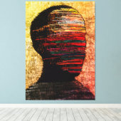 Fragmentierte Identität - farbenfrohe Abstrakte Th Leinwanddruck (Insitu (Holzboden))