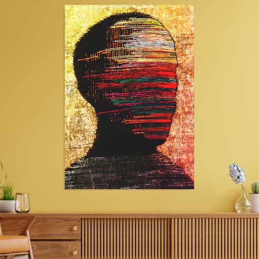 Fragmentierte Identität - farbenfrohe Abstrakte Th Leinwanddruck (Insitu (Wohnzimmer))