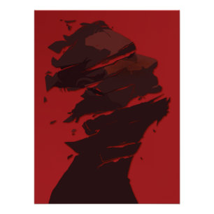 Fragmentierte Identität in Schattierungen von Rot Poster