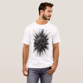 Fragmentierte Kugel - Schwarze Kubus-Explosion T-Shirt (Vorne ganz)