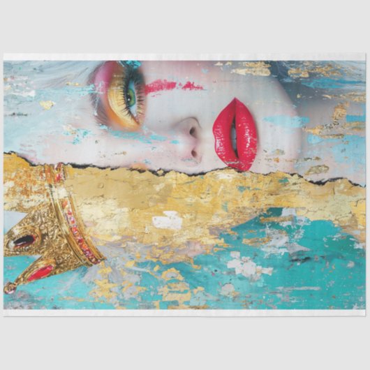 Fragmentierte Queen Abstrakt Art Decoupage Seidenpapier (Vorderseite)