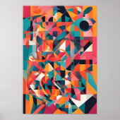 Fragmentierte Symphonie: Abstrakt geometrische Fus Poster (Vorne)