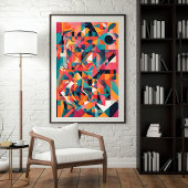 Fragmentierte Symphonie: Abstrakt geometrische Fus Poster