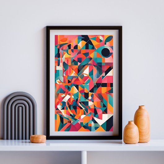 Fragmentierte Symphonie: Abstrakt geometrische Fus Poster
