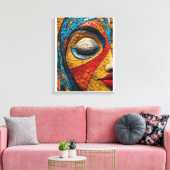 Fragmentierte Vision - Mosaik-Augustik Leinwanddruck (Insitu (Wohnzimmer))