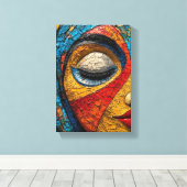 Fragmentierte Vision - Mosaik-Augustik Leinwanddruck (Insitu (Holzboden))