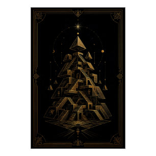 Fragmentierter ägyptischer Tempel-Labyrinth-Plakat Poster