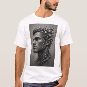 Fragmentierter Geist Abstraktes 3D-Mikro-Mosaik- T-Shirt