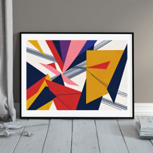 fragmentierter Puls: Bold Geometric Rhythm Poster