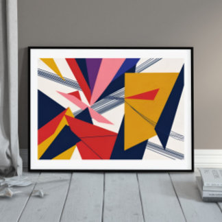 fragmentierter Puls: Bold Geometric Rhythm Poster