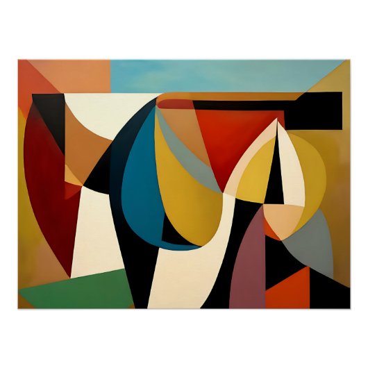 Fragmentierter surrealer Kubismus Poster (Vorderseite)