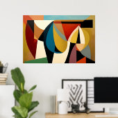 Fragmentierter surrealer Kubismus Poster (Heimbüro)