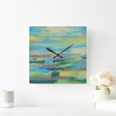 fragmentiertes Feld I Quadratische Wanduhr (Zuhause)