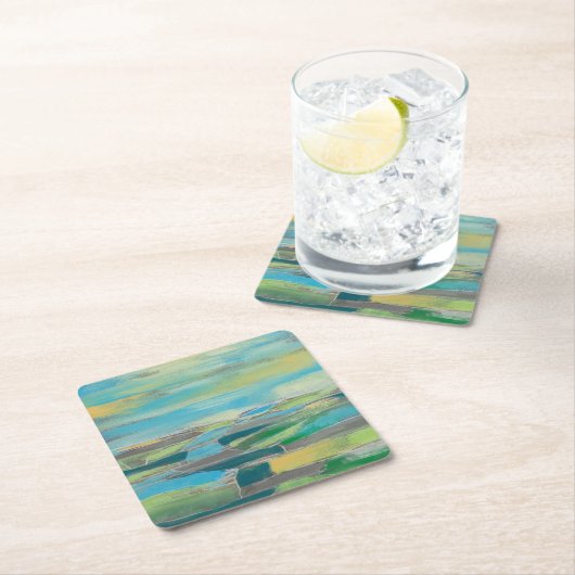 fragmentiertes Feld I Rechteckiger Pappuntersetzer (Vor Ort)