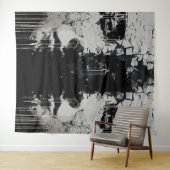 Fragmentiertes Gesicht: dunkle Abstrakte Ausdrücke Wandteppich (Beispiel (Horizontal))