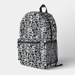 Fragmentiertes Zahlenmuster Bedruckter Rucksack