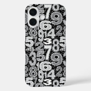 Fragmentiertes Zahlenmuster iPhone 16 Hülle