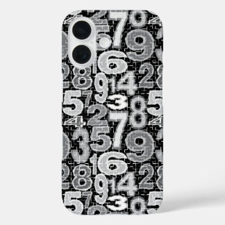 Fragmentiertes Zahlenmuster iPhone 16 Hülle