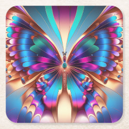 Fragmentos de Mariposa Rechteckiger Pappuntersetzer