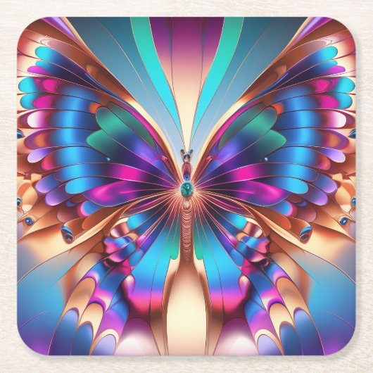 Fragmentos de Mariposa Rechteckiger Pappuntersetzer (Vorderseite)