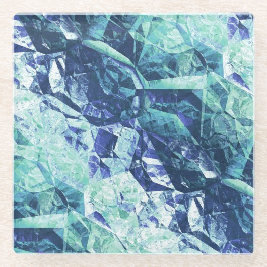 fragments of memories - cobalt blue and mint teal glasuntersetzer (Vorderseite)