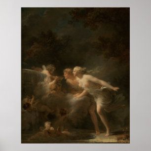 Fragonard, französischer Rokoko-Quelltext Poster