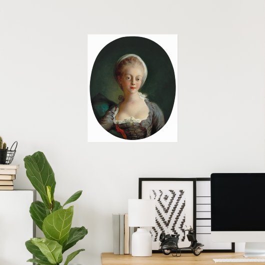 Fragonard Portrait of Young Woman Art Print Poster (Heimbüro)