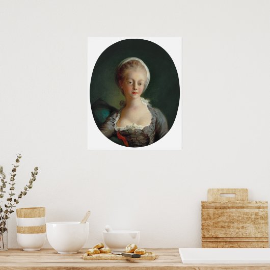 Fragonard Portrait of Young Woman Art Print Poster (Küche)