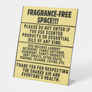 Fragrance-Free Desk Sign Sockelschild