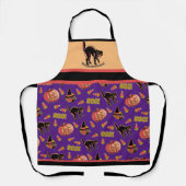 Fraidy Cat Retro Halloween-Schürze Schürze (Vorderseite)