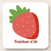 Fraise Fraîcheur d'été Getränkeuntersetzer (Vorderseite)
