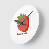Fraise Fraîcheur d'été Runde Wanduhr (Winkel)