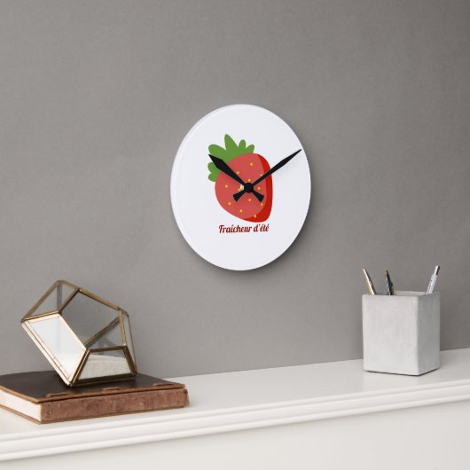 Fraise Fraîcheur d'été Runde Wanduhr (Büro)