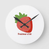 Fraise Fraîcheur d'été Runde Wanduhr (Vorderseite)