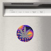 Fraktal2s mit geprägtem Potblatt Magnet (In Situ (Geschirrspüler))