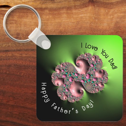 Fraktal3 Glücklicher Vatertag! Schlüsselanhänger (Vorderseite)