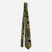 Fraktal 3D Sci Fi Cube Printed Circuit Man Krawatt Krawatte (Rückseite)
