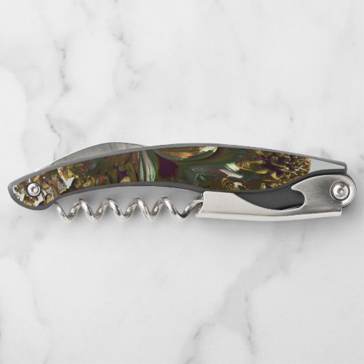 Fraktal 3D Sci-fi futuristi Monogramm Corkschraube Kellnermesser (Rückseite)