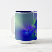 Fraktal 44 (blau, grün und lila) zweifarbige tasse (Vorderseite Links)