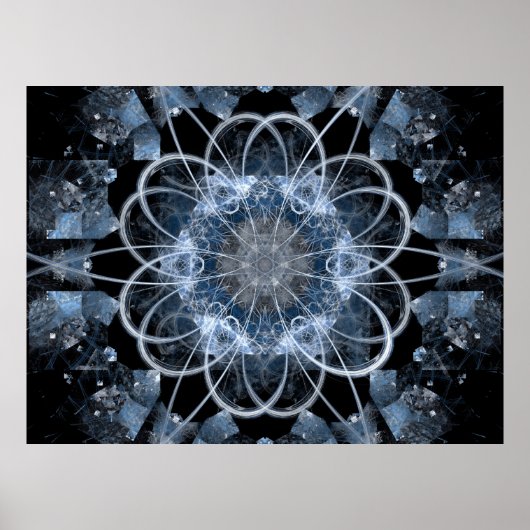 Fraktal-Abbildung des grauen Winters Poster (Vorne)