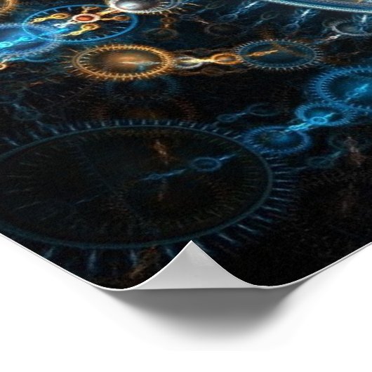 Fraktal Abstrakt Cogwheels Poster (Ecke)