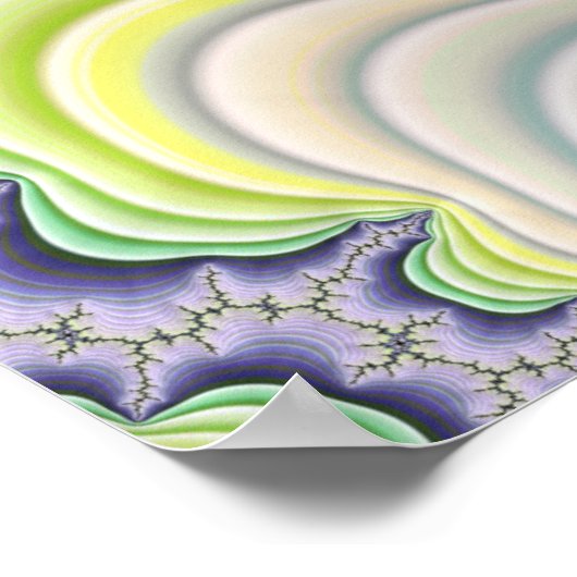 Fraktal Abstrakt gestrichelte Ebenen mit Zitat Poster (Ecke)