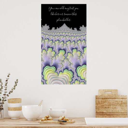 Fraktal Abstrakt gestrichelte Ebenen mit Zitat Poster (Küche)