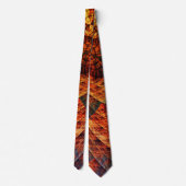 Fraktal Abstrakt Wirbel Orange Gold Neck Tie Krawatte (Rückseite)