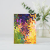 Fraktal Abstrakte Blume Postkarte (Stehend Vorderseite)