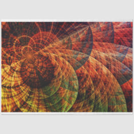 Fraktal Abstrakte Wirbel Orange Gold 27 Decoupage Seidenpapier