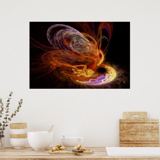 Fraktal - Anstieg des Phönix Poster (Küche)